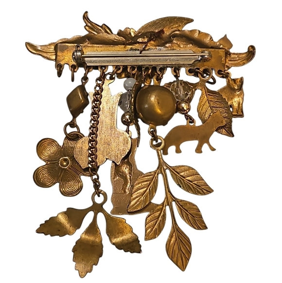 Vintage Animal and Floral Brooch - Picture 5 of 6